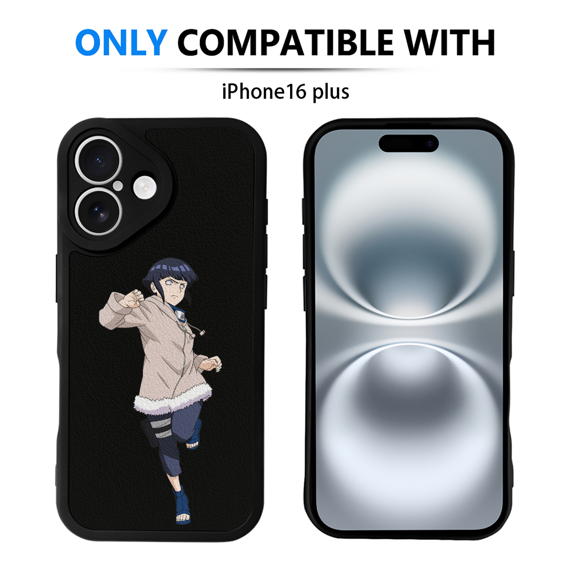 （画像用） NARUTO -ナルト- 日向ヒナタ Hyūga Hinata 【iPhone 16シリーズ対応】シリコンスマホケース（レザー調） 材質：シリコン
